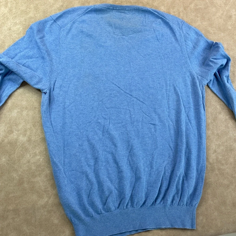 Massimo Dutti Sweater Men Sz M Pullover Cotton Silk Cashmere V-Neck Lightweight